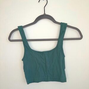 Sea Foam Green Ribbed Crop Top